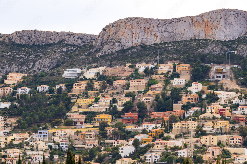 Photo depicting a beautiful colorful amazing Spain mountain village landscape, summertime. Europe, Spain  mountain village landscape.