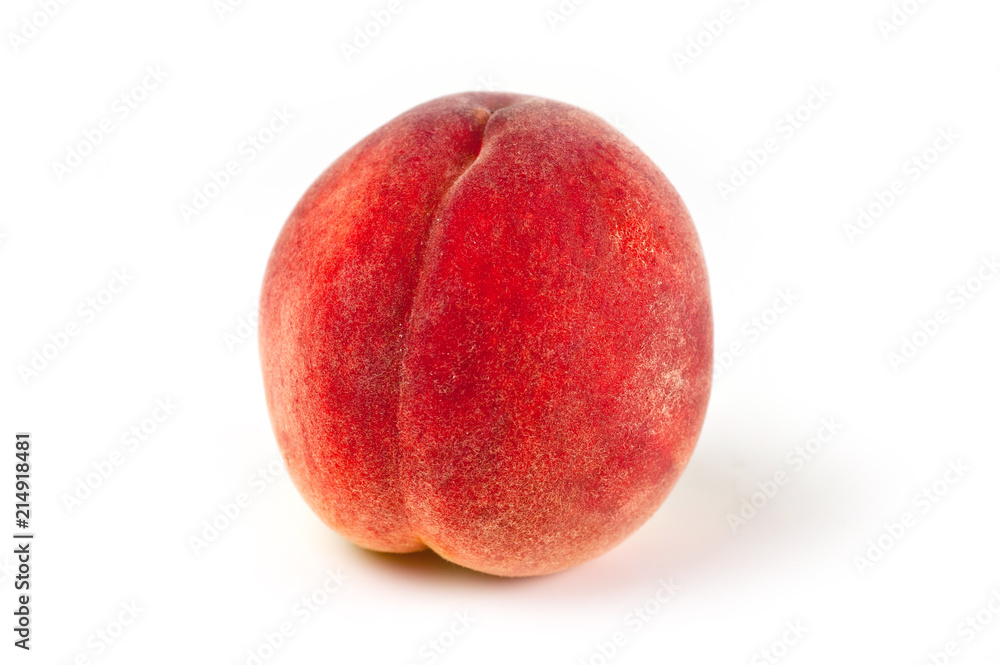 Peach juicy bright and beautiful shot close-up on a white background Peach juicy bright and beautiful shot close-up on a white background