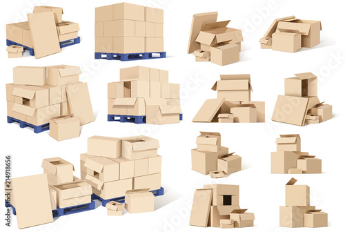 the different size boxes
