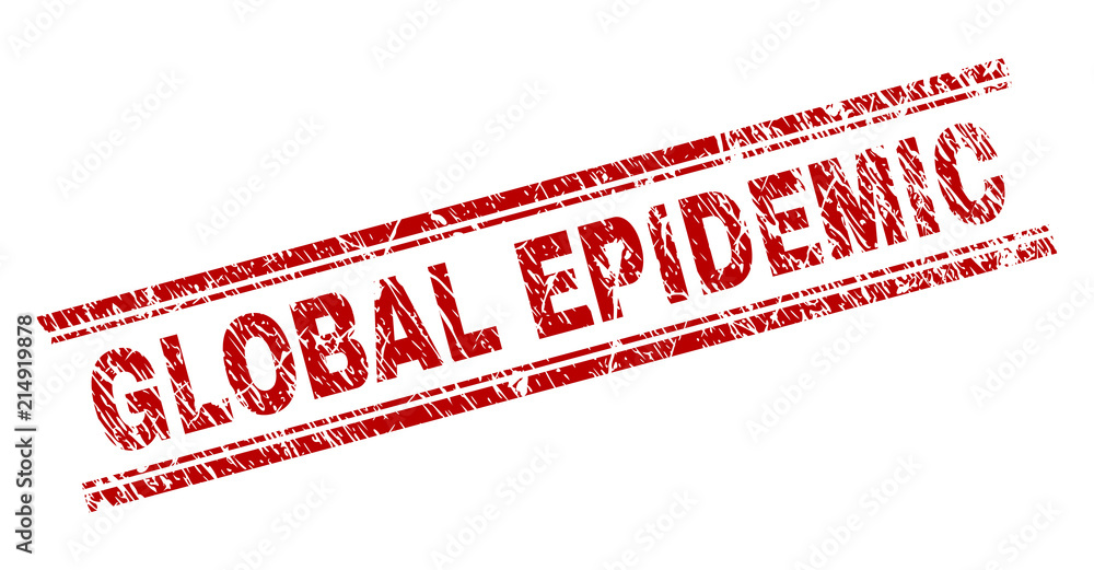 GLOBAL EPIDEMIC seal print with distress texture. Red vector rubber print of GLOBAL EPIDEMIC caption with unclean texture. Text label is placed between double parallel lines. GLOBAL EPIDEMIC seal print with distress texture. Red vector rubber print of GLOBAL EPIDEMIC caption with unclean texture. Text label is placed between double parallel lines.