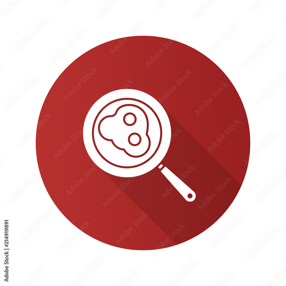 Fried eggs on pan flat design long shadow glyph icon Fried eggs on pan flat design long shadow glyph icon