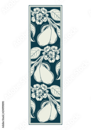 decorative ornamental vignette with pears © S E P A R I S A