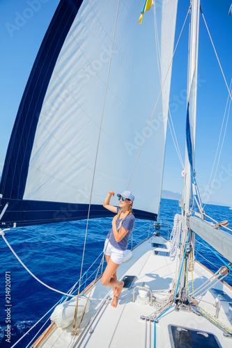 Girl relaxing On Yacht in Greece © Max Topchii
