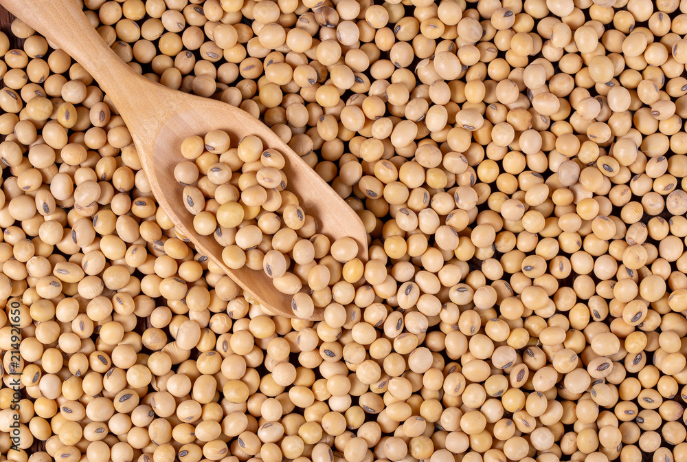 Soybean oil on a wooden background. rustic style Soybean oil on a wooden background. rustic style