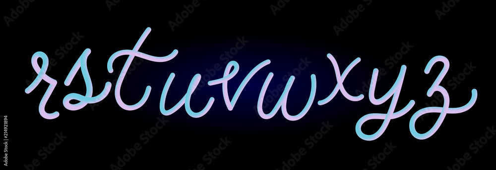 Obraz premium Alphabet 3D Vector Gradient Colorful Lettering Calligraphy