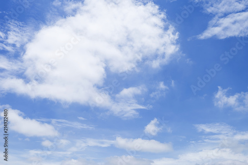Nature concept background of white cloud on blue sky, weather and season concept background © sirirak