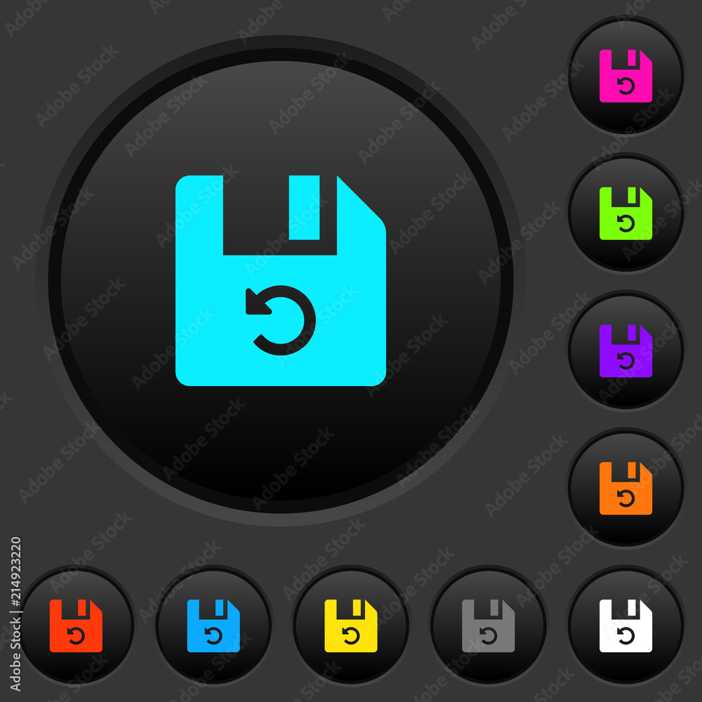 Undo last file operation dark push buttons with color icons Undo last file operation dark push buttons with color icons