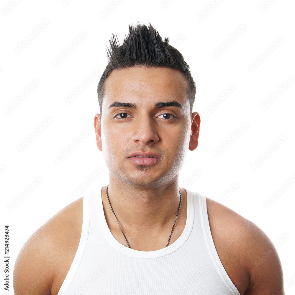 young turk with spiky hair, isolated on white young turk with spiky hair, isolated on white