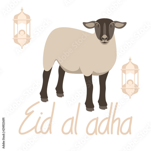 muslim holiday  kurban  bajram  eid al -adha vector illustration  