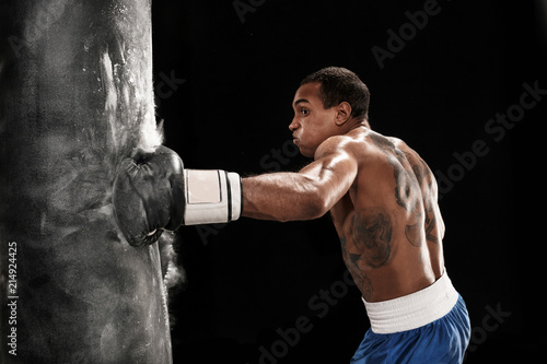 Boxing training and punching bag © master1305