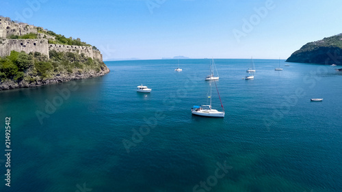 Private boats sailing on turquois surface of calm sea recreation activity, hobby © motortion