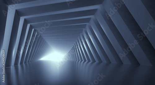 Light at the end of tunnel. 3d illustration