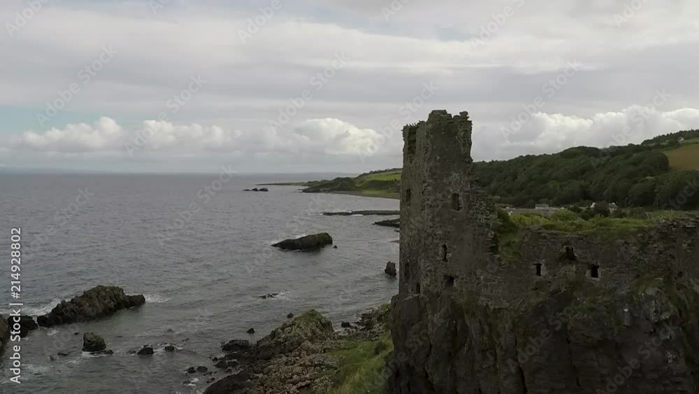 Stunning aerial shot view of Dunure Castle, South Ayrshire, Scotland. Stunning aerial shot view of Dunure Castle, South Ayrshire, Scotland.