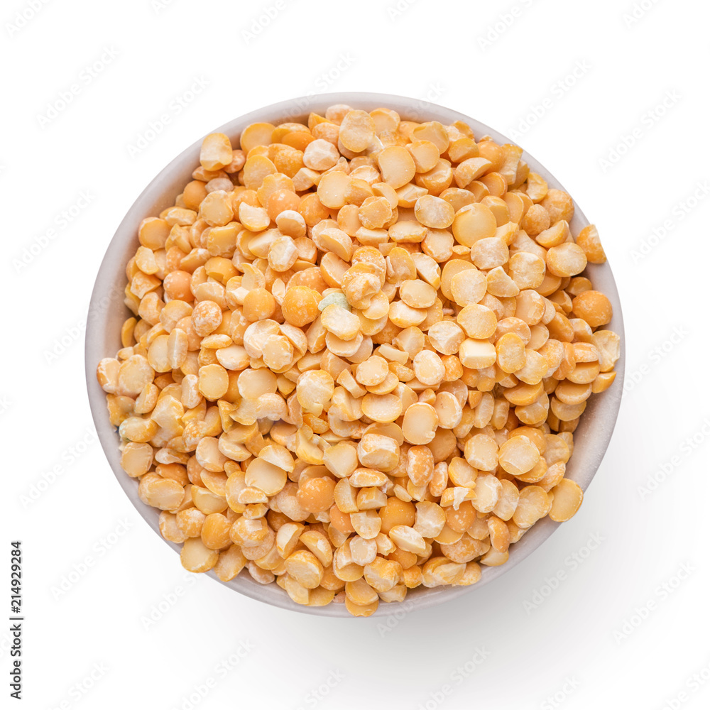 Dry peas in bowl, top view Dry peas in bowl, top view