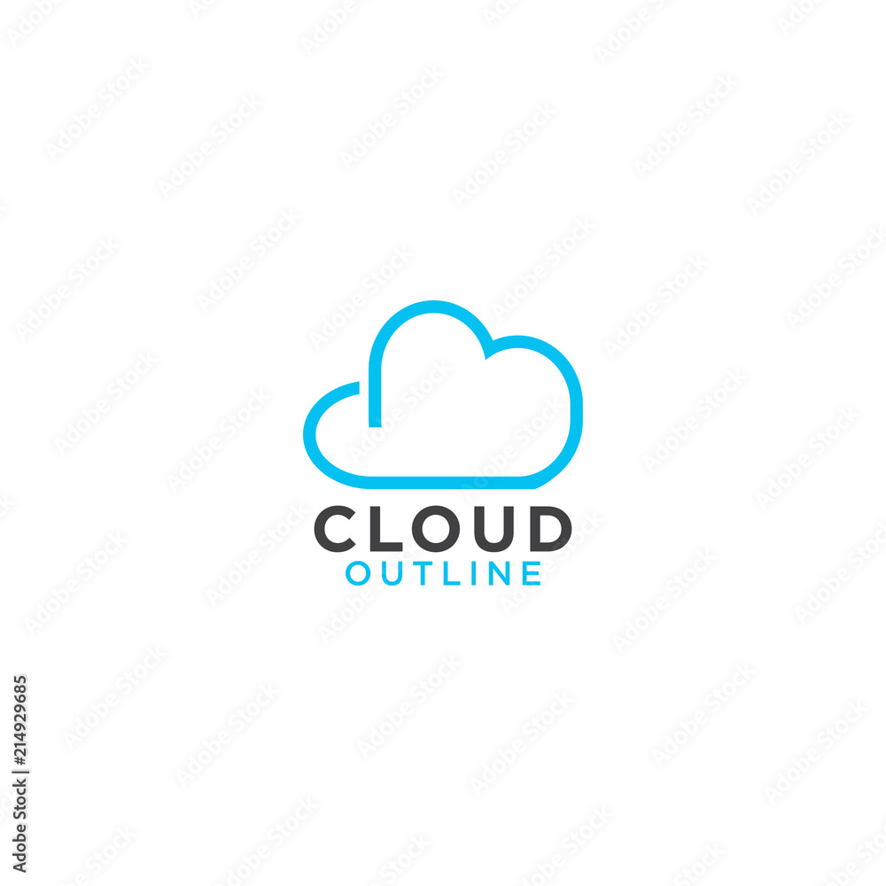 Cloud outline logo template Cloud outline logo template