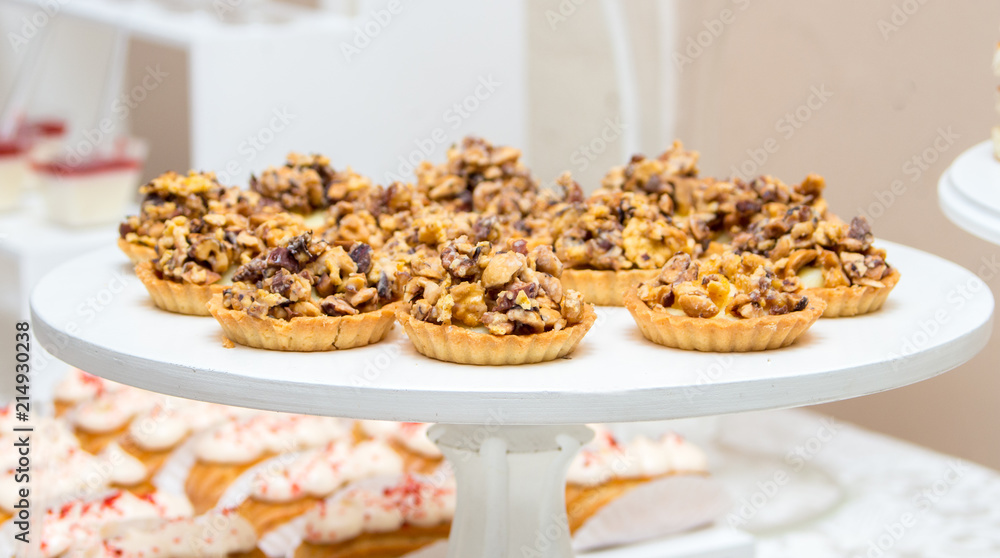 sweet dishes with a mix of nuts and caramels sweet dishes with a mix of nuts and caramels