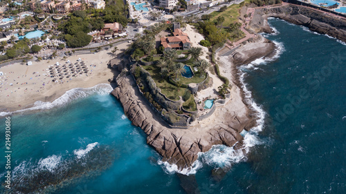 Aerial view of Tenerife island Canary Spain Atlantic ocean drone top view