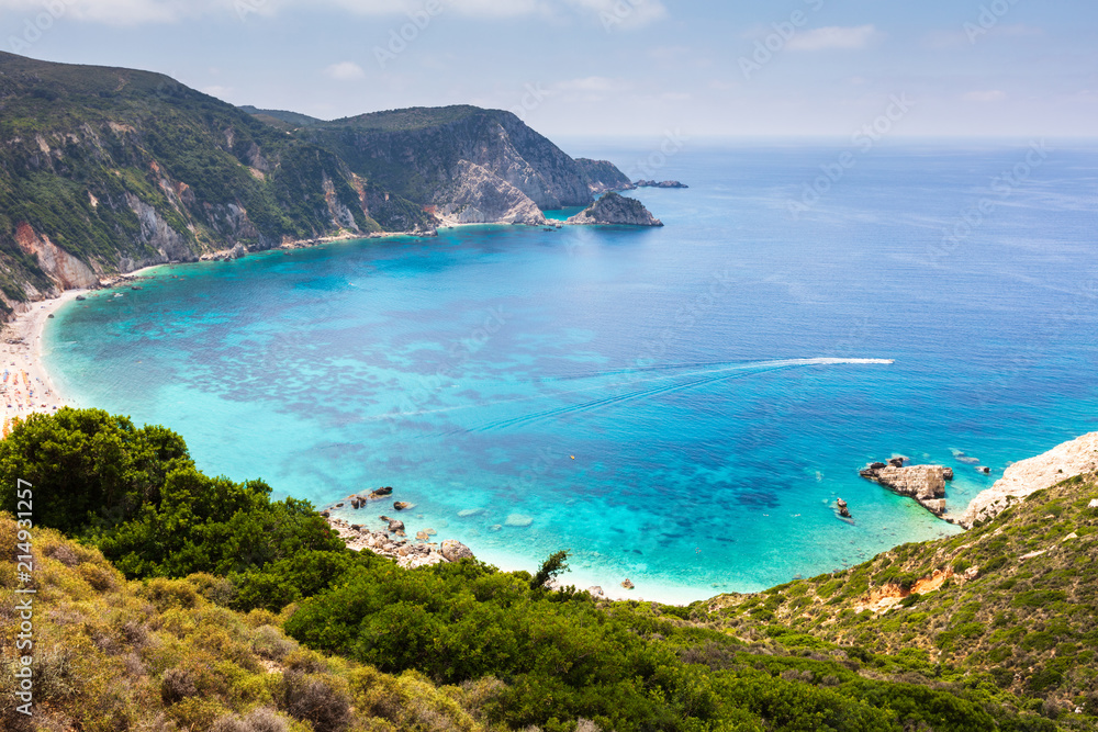 View to a large beach in Ionian sea