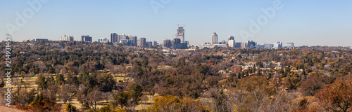 the skyline of Sandton and surrounding suburbs, Johannesburg, South Africa.