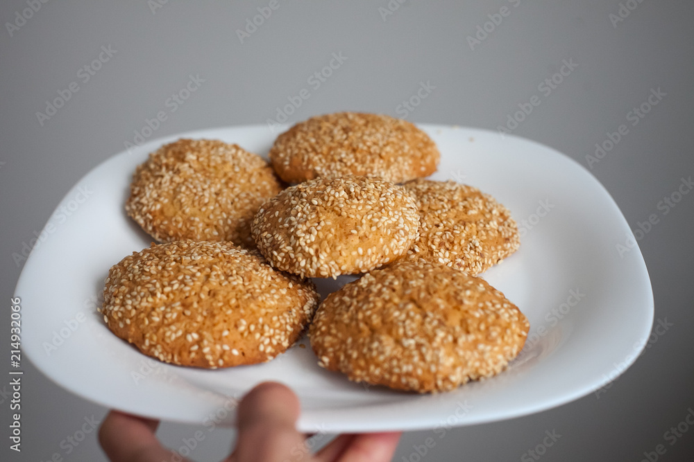 Oatmeal Cookies with sesame