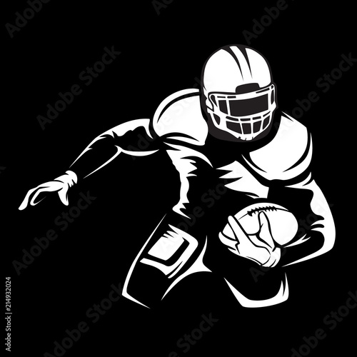 American football player. Quarterback isolated on white. Super bowl sport theme vector illustration.