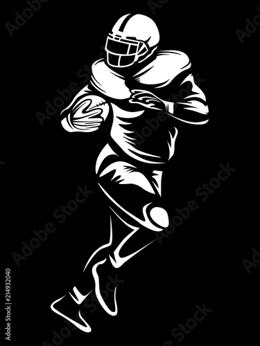 American football player. Quarterback isolated on white. Super bowl sport theme vector illustration. © LIORIKI