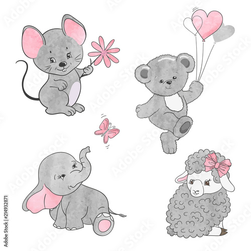 Set of cute little animals....