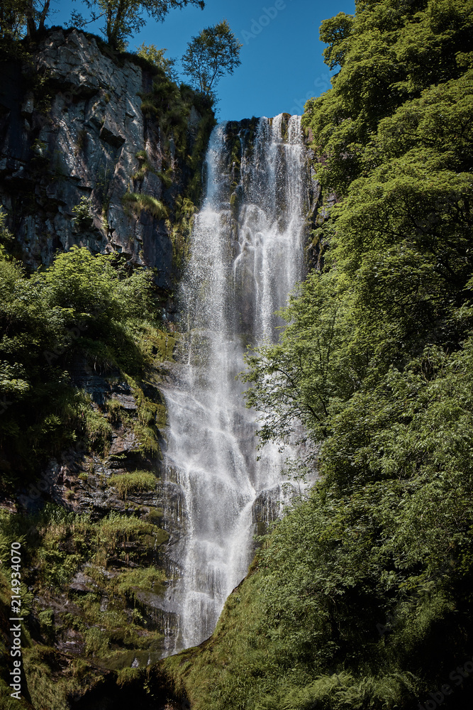 Pistyll Rhaeadr waterfall .