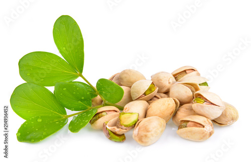 Pistachio isolated on white background.