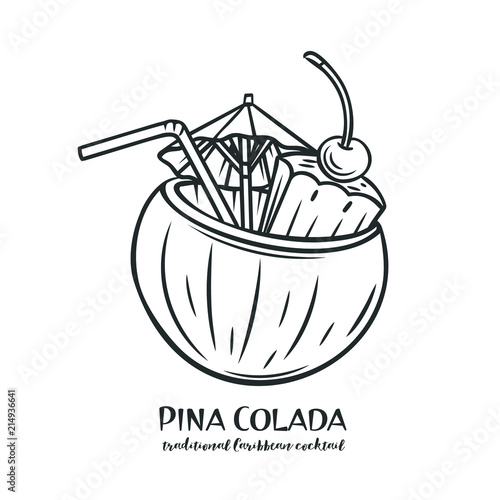 Pina Colada Tropical Cocktail