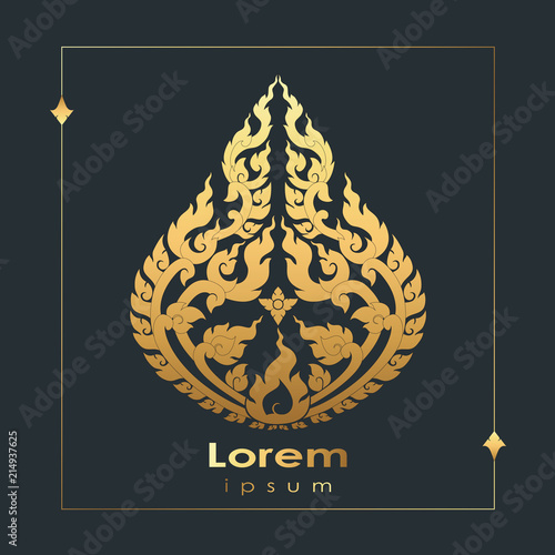 Thai luxury vintage golden pattern design for logo, label, icon ,brand for your product or packaging, vector illustration