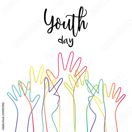 Wallpaper Mural Youth day diverse teen hands greeting card Torontodigital.ca