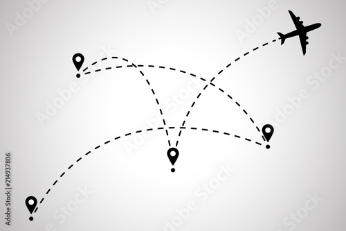 Airplane flight route
