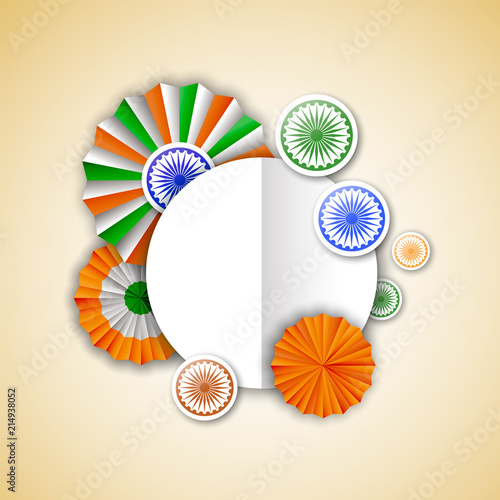 India Independence empty greeting card template
