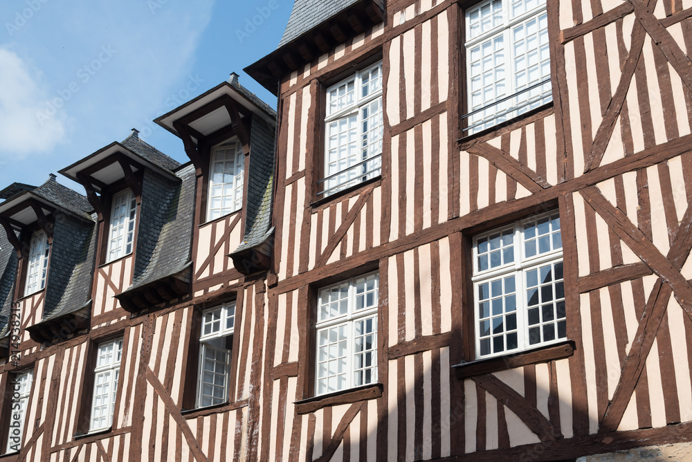 Casas estilo breton en Rennes, Bretaña, Francia