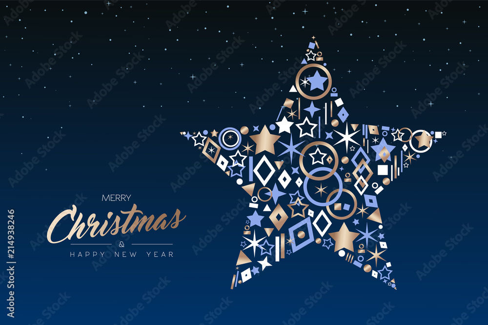 Christmas and New Year star made of copper icons Christmas and New Year star made of copper icons