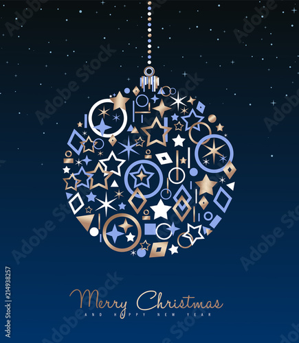 Christmas and New Year copper ball decoration card