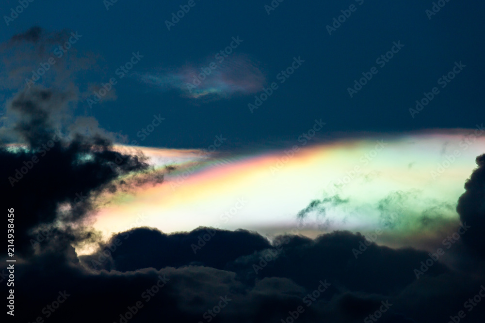 colorful dramatic sky with cloud at sunset.