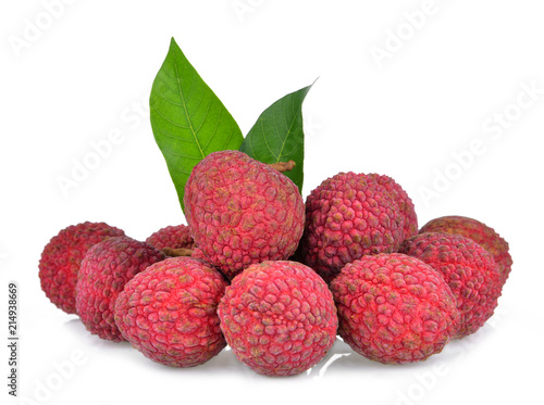 Lychee on a white background