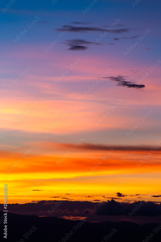 Fototapeta premium colorful dramatic sky with cloud at sunset.