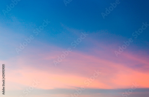 colorful dramatic sky with cloud at sunset.