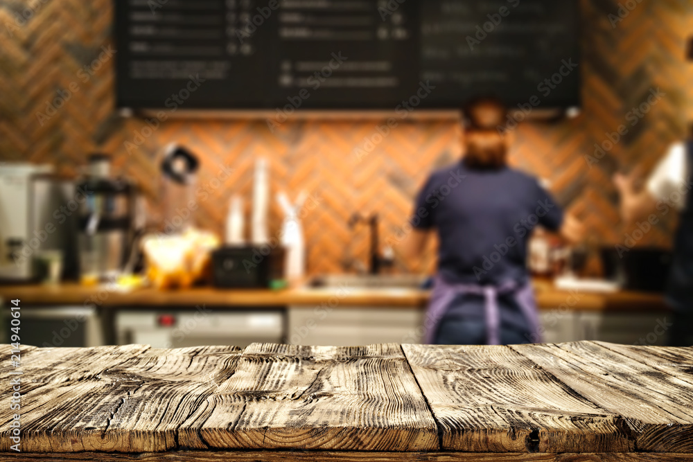 Obraz premium Table background of free space and bar. 