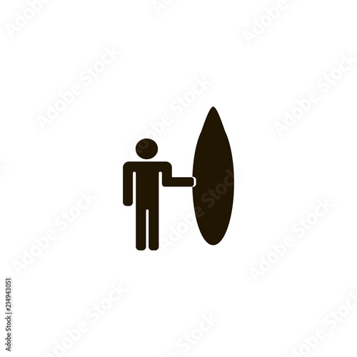 surfer with board icon. flat design