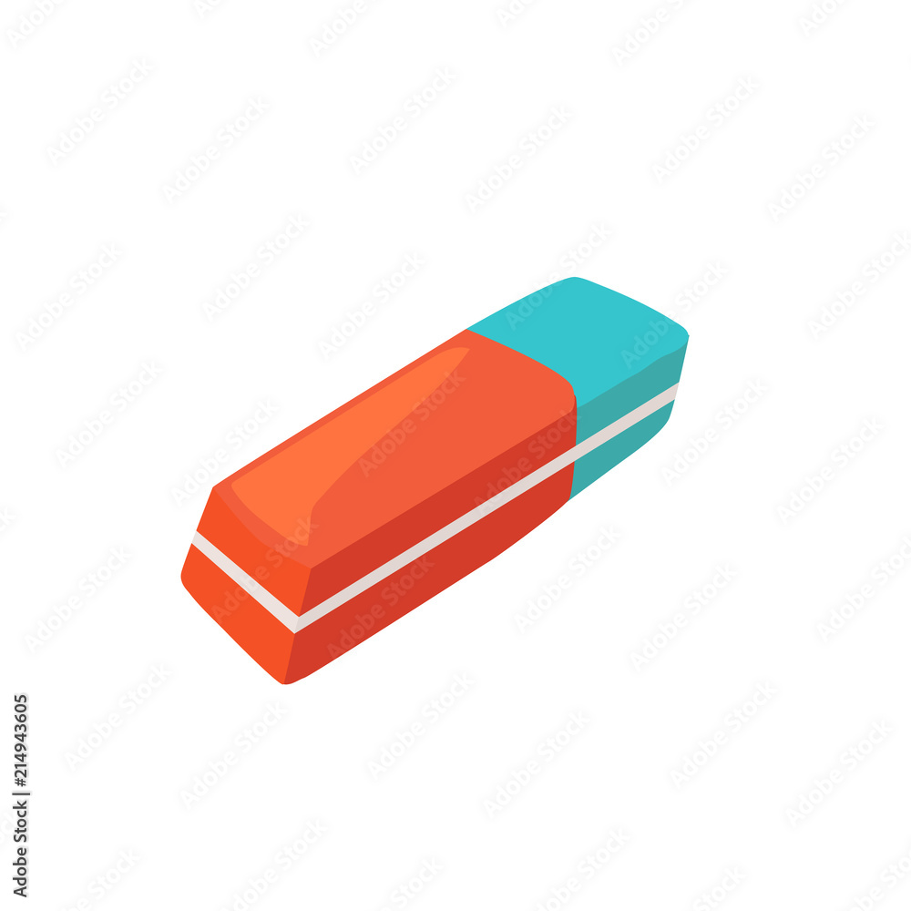Hand drawn eraser isolated on white background. Vector illustration. Hand drawn eraser isolated on white background. Vector illustration.