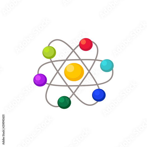 Hand drawn molecule isolated on white background. Vector illustration.