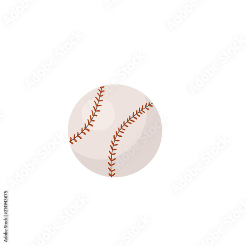 Hand drawn baseball ball isolated on white background. Vector illustration.