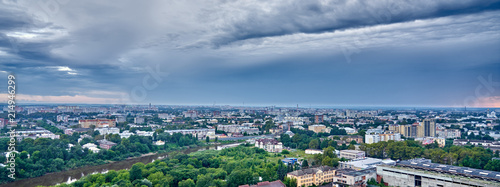 panorama of the city before the storm