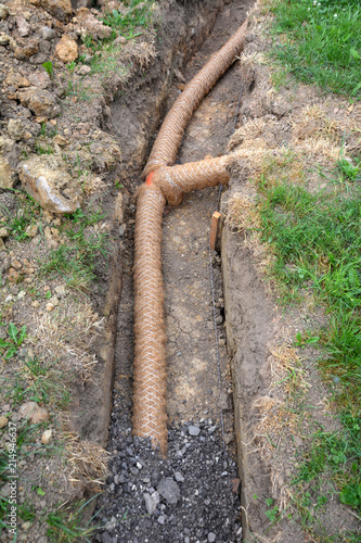 Drainage pipe in trench