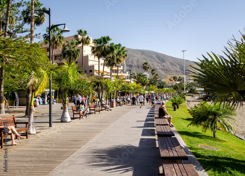 Los Cristianos promenade. Tenerife, Spain