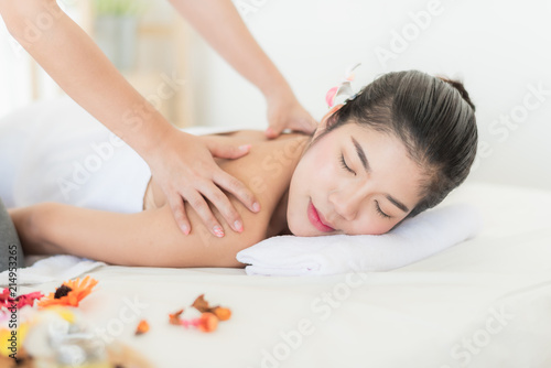 woman feeling relax with back massage